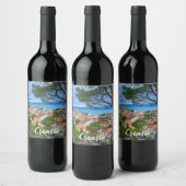 Étiquette Pour Bouteilles De Vin Ville croate d'Omis (Bouteilles)