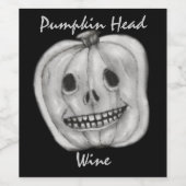 Étiquette Pour Bouteilles De Vin Vin à tête citrouille | Halloween (Étiquettes simples)