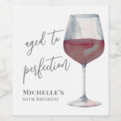 Étiquette Pour Bouteilles De Vin Vin Âgé À Parfait Anniversaire (Étiquettes simples)