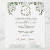 Étiquette Pour Bouteilles De Vin Vin cadeau Merci Mariage officiel (Étiquettes simples)