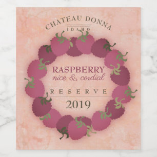 Étiquette Pour Bouteilles De Vin Vin cordial aux framboises maison personnalisé