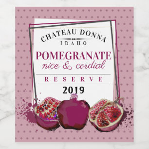 Étiquette Pour Bouteilles De Vin Vin cordial de grenade maison personnalisé