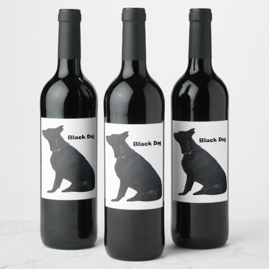 Étiquette Pour Bouteilles De Vin Vin de chien noir (Bouteilles)