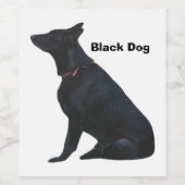 Étiquette Pour Bouteilles De Vin Vin de chien noir (Étiquettes simples)
