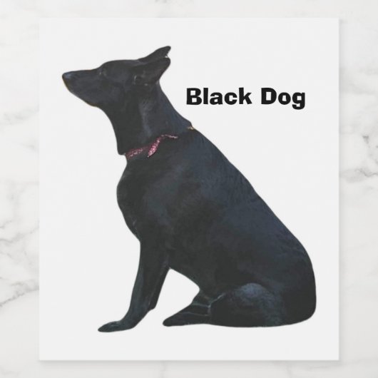 Étiquette Pour Bouteilles De Vin Vin de chien noir (Étiquettes simples)