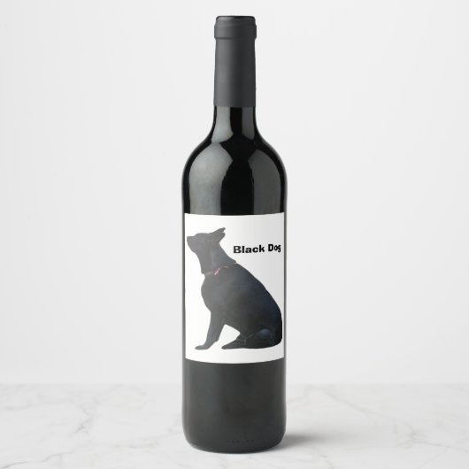 Étiquette Pour Bouteilles De Vin Vin de chien noir (Devant)