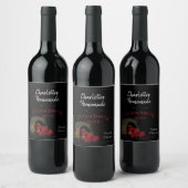 Étiquette Pour Bouteilles De Vin Vin de fraise noir personnalisé (Bouteilles)