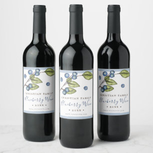 Étiquette Pour Bouteilles De Vin Vin de myrtille rustique