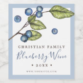 Étiquette Pour Bouteilles De Vin Vin de myrtille rustique (Étiquettes simples)