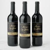 Étiquette Pour Bouteilles De Vin Vin de Noël noir et or Étiquette (Bouteilles)
