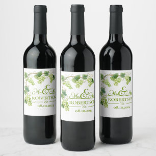 Étiquette Pour Bouteilles De Vin Vin de raisin vert