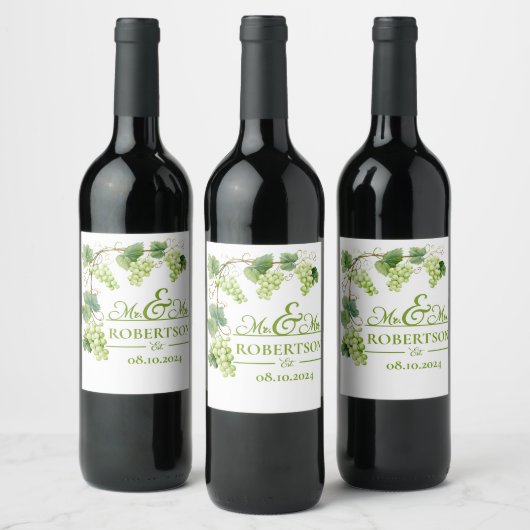 Étiquette Pour Bouteilles De Vin Vin de raisin vert (Bouteilles)