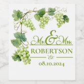 Étiquette Pour Bouteilles De Vin Vin de raisin vert (Étiquettes simples)