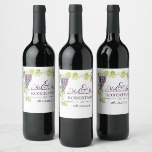 Étiquette Pour Bouteilles De Vin Vin de raisin violet