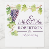 Étiquette Pour Bouteilles De Vin Vin de raisin violet (Étiquettes simples)
