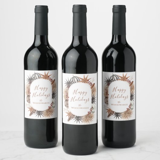 Étiquette Pour Bouteilles De Vin Vin de vacances rustique (Bouteilles)
