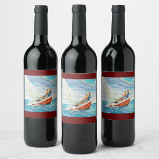 Étiquette Pour Bouteilles De Vin Vin de voile Étiquette