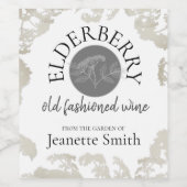 Étiquette Pour Bouteilles De Vin Vin d'Elderberry fait maison (Étiquettes simples)