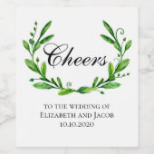 Étiquette Pour Bouteilles De Vin Vin d'été vert. La verdure fait mariage (Étiquettes simples)