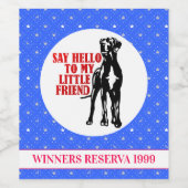 Étiquette Pour Bouteilles De Vin Vin Drôle Grand Dane (Étiquettes simples)