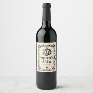 Étiquette Pour Bouteilles De Vin Vin Éffrayant amusant pour la brasse de la sorcièr