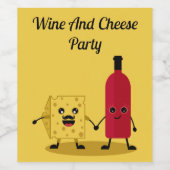 Étiquette Pour Bouteilles De Vin Vin Et Fromage Invitation (Étiquettes simples)