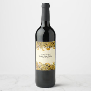 Étiquette Pour Bouteilles De Vin Vin exotique de jungle chic léopard or et noir
