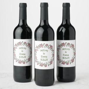 Étiquette Pour Bouteilles De Vin Vin Favoriser Fleurs Personnalisées Timbre