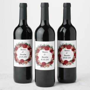Étiquette Pour Bouteilles De Vin Vin Favoriser Fleurs Personnalisées Timbre