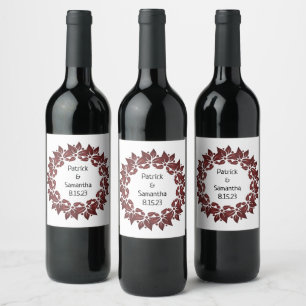 Étiquette Pour Bouteilles De Vin Vin Favoriser Fleurs Personnalisées Timbre