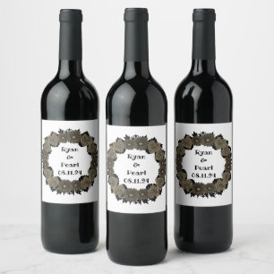 Étiquette Pour Bouteilles De Vin Vin Favoriser Fleurs Personnalisées Timbre