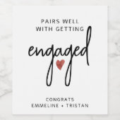 Étiquette Pour Bouteilles De Vin Vin fiançailles Étiquette Fiançailles Cadeau (Étiquettes simples)