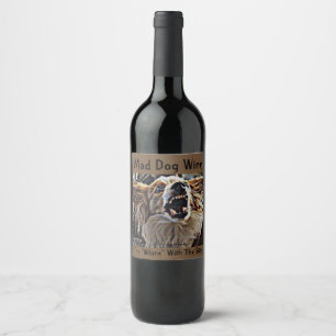 ÉTIQUETTE POUR BOUTEILLES DE VIN VIN FOU DE CHIEN