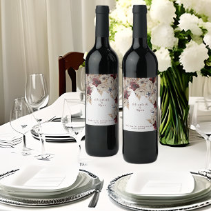 Étiquette Pour Bouteilles De Vin Vin mariage Blanc Bourgogne Fleurs
