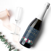 Étiquette Pour Bouteilles De Vin Vin Mariage Bourgogne rouge fleurs