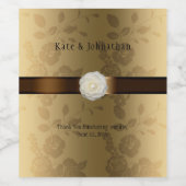 Étiquette Pour Bouteilles De Vin Vin Mariage Brown Gold et Chocolat (Étiquettes simples)