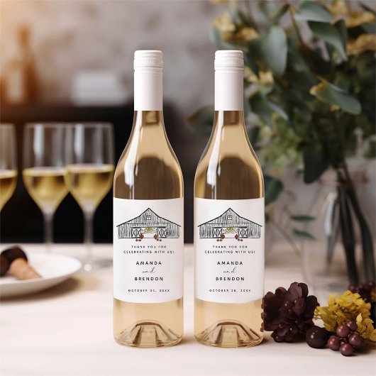 Étiquette Pour Bouteilles De Vin Vin Mariage Citrouille