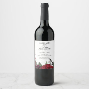 Étiquette Pour Bouteilles De Vin Vin mariage Floral de Bourgogne-Marsala