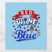 Étiquette Pour Bouteilles De Vin Vin rouge et bleu (Étiquettes simples)