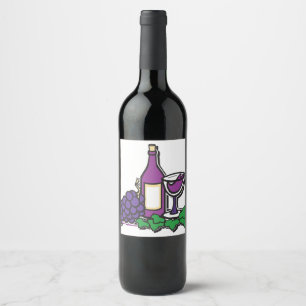 Étiquette Pour Bouteilles De Vin Vin rouge et raisins