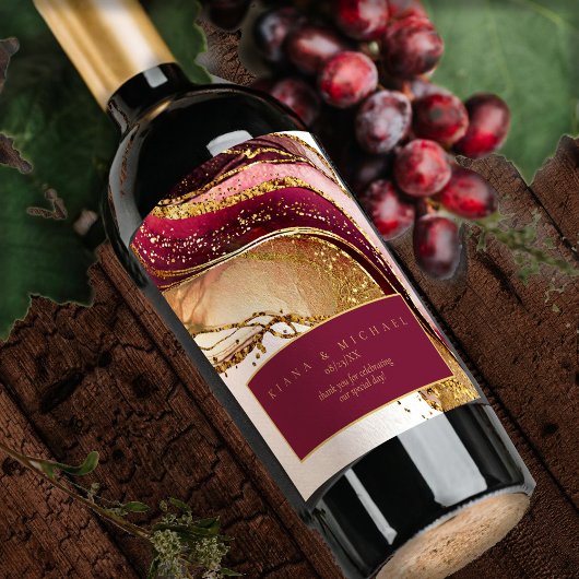 Étiquette Pour Bouteilles De Vin Vin rouge Mariage Abstrait Sparkling ID1018