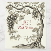 Étiquette Pour Bouteilles De Vin Vin rouge personnalisé (Étiquettes simples)