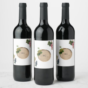 Étiquette Pour Bouteilles De Vin Vin rustique Barrel Vignoble Mariage