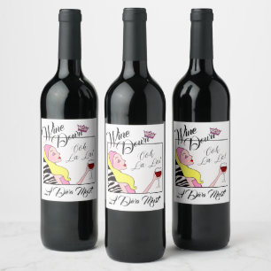 Étiquette Pour Bouteilles De Vin "Vin vers le bas" DIVA