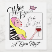 Étiquette Pour Bouteilles De Vin "Vin vers le bas" DIVA (Étiquettes simples)