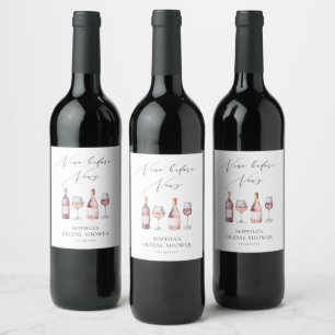 Étiquette Pour Bouteilles De Vin Vino aquarelle avant Vows Fête des mariées