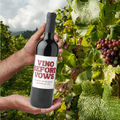 Étiquette Pour Bouteilles De Vin Vino Before Vows Réception de Mariage de Bourgogne