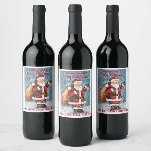 Étiquette Pour Bouteilles De Vin Vins de Noël (Bouteilles)