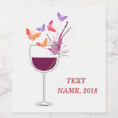 Étiquette Pour Bouteilles De Vin VINS ÉTIQUETTE - papillon, vin rouge (Étiquettes simples)