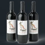 Étiquette Pour Bouteilles De Vin Vintage Boho Famille Joyeux Noël Aquarelle<br><div class="desc">Ce Noël sera un peu plus brillant avec ces étiquettes de saison des Vacances en Aquarelle modernes et vintages de notre collection de Noël familial Vintage moderne ci-dessus.</div>
